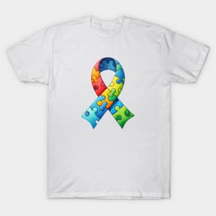 Ribbon Puzzle Autism Awareness Gift for Birthday, Mother's Day, Thanksgiving, Christmas T-Shirt